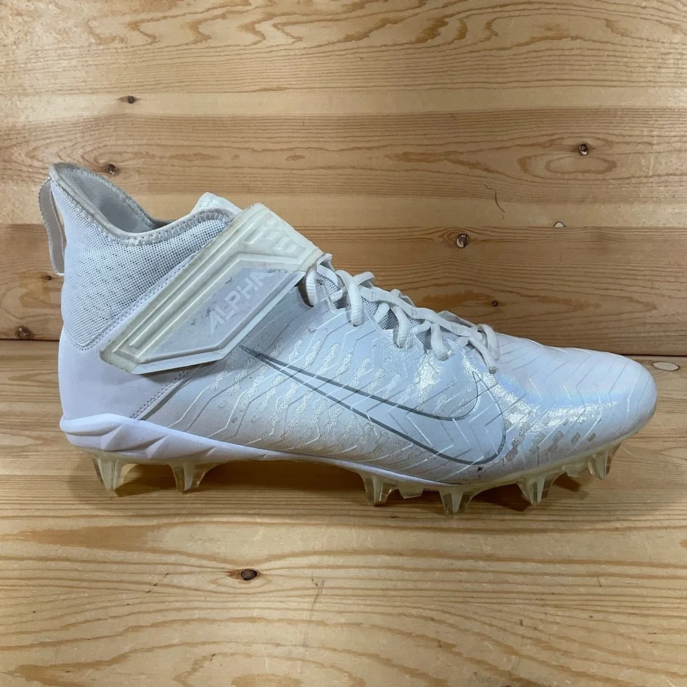 Nike Alpha Menace Pro 2 Mid Football Cleats Men’s 15 White Chrome AQ3209-109